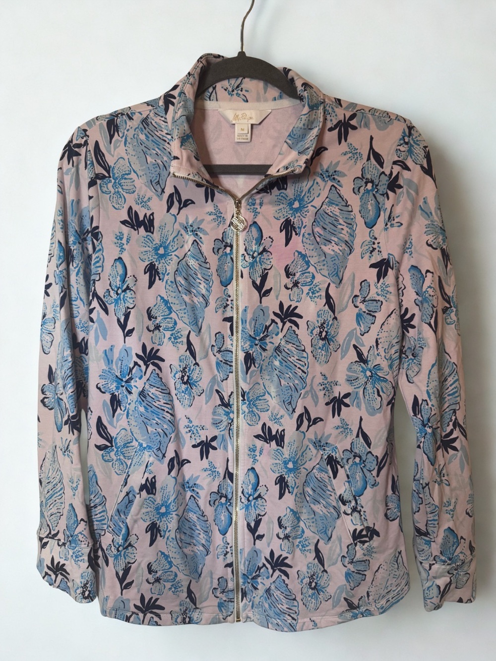 Lilly Pulitzer Leona UPF 50+ Resort White  Seashell Splendor Zip Up Jacket